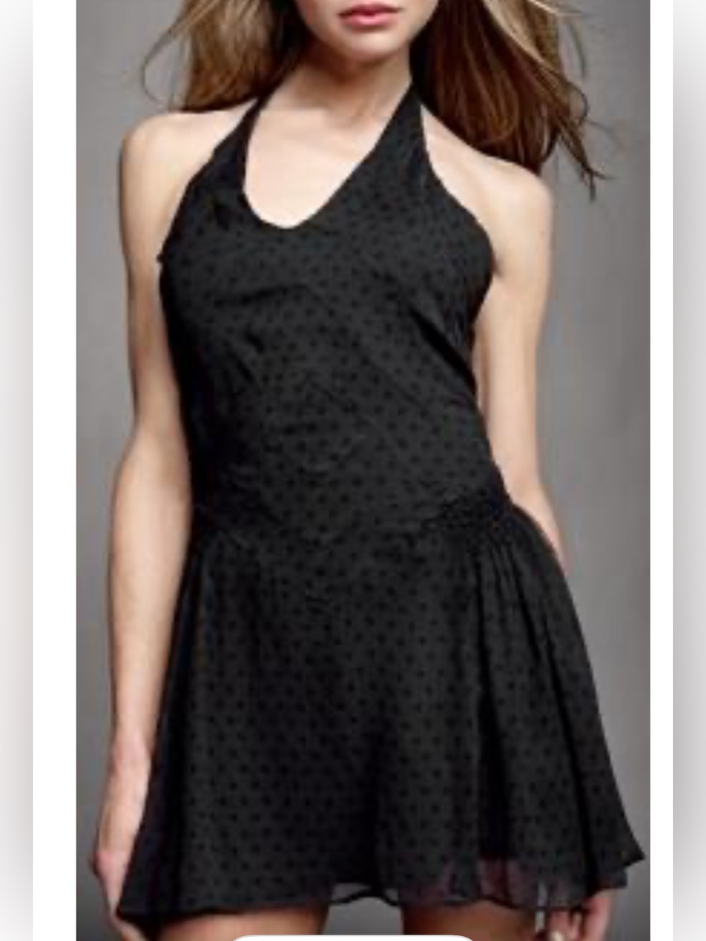 Marc Jacobs 100% Silk Black Polka Dot Halter Dress